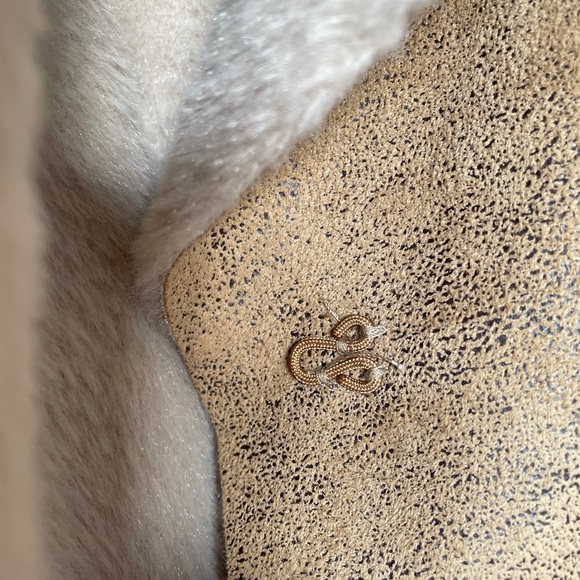 Ecote Faux Shearling Vest, Tan, XS - Picture 9 of 9